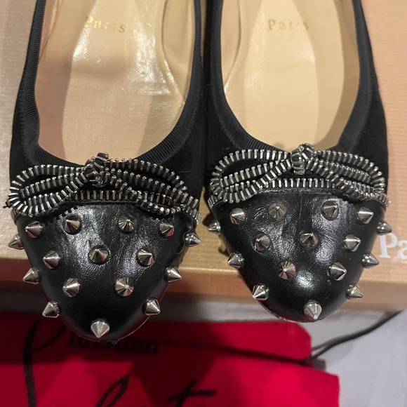 Christian Louboutin Studded Zipper Ballet Flat Size 37.5 - Picture 10 of 10